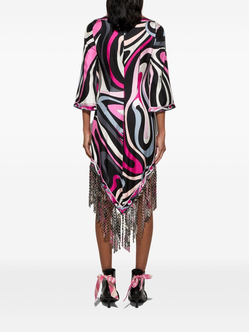 marmo-print dress - 4