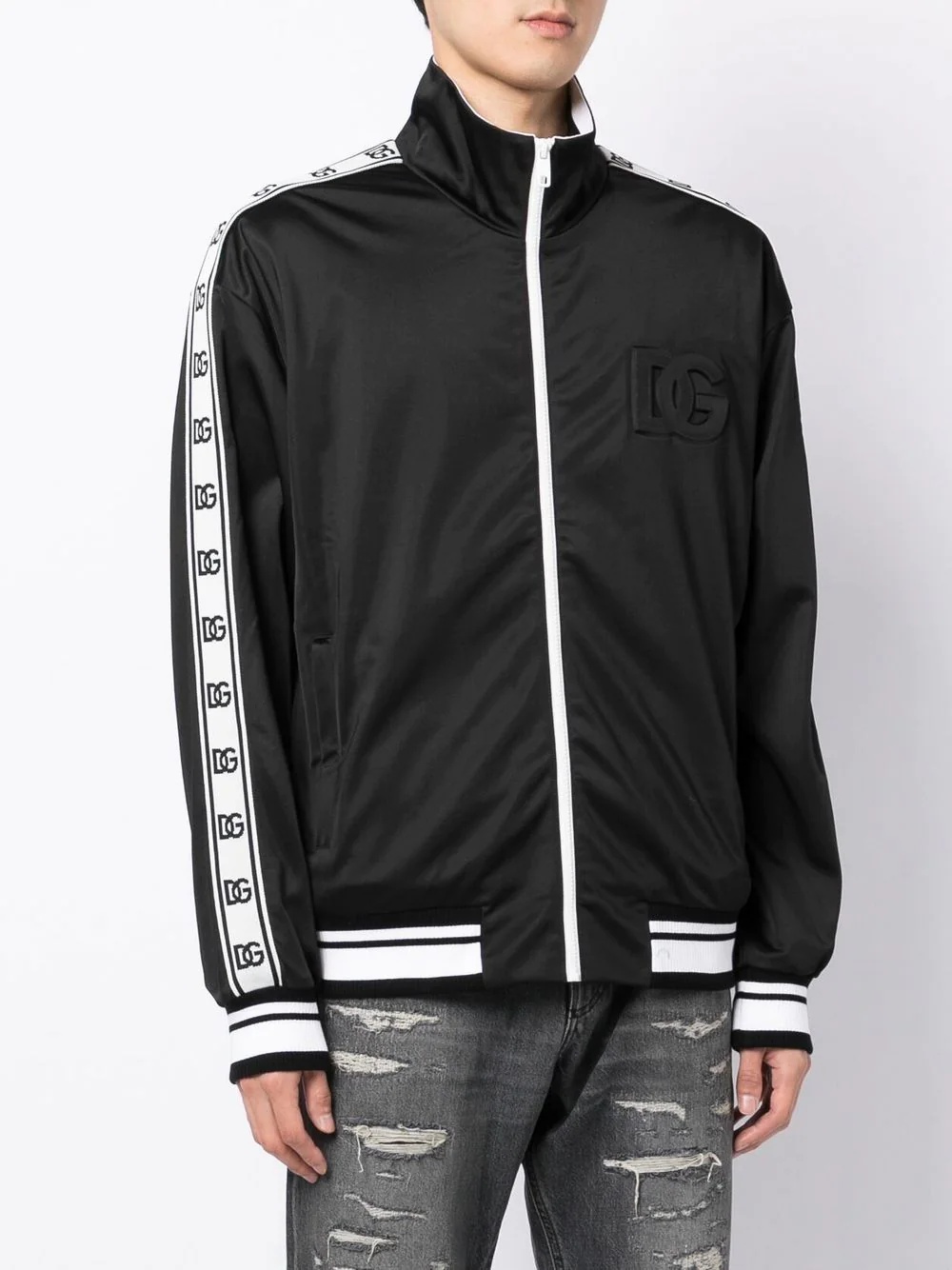 logo panel bomber jacket - 3