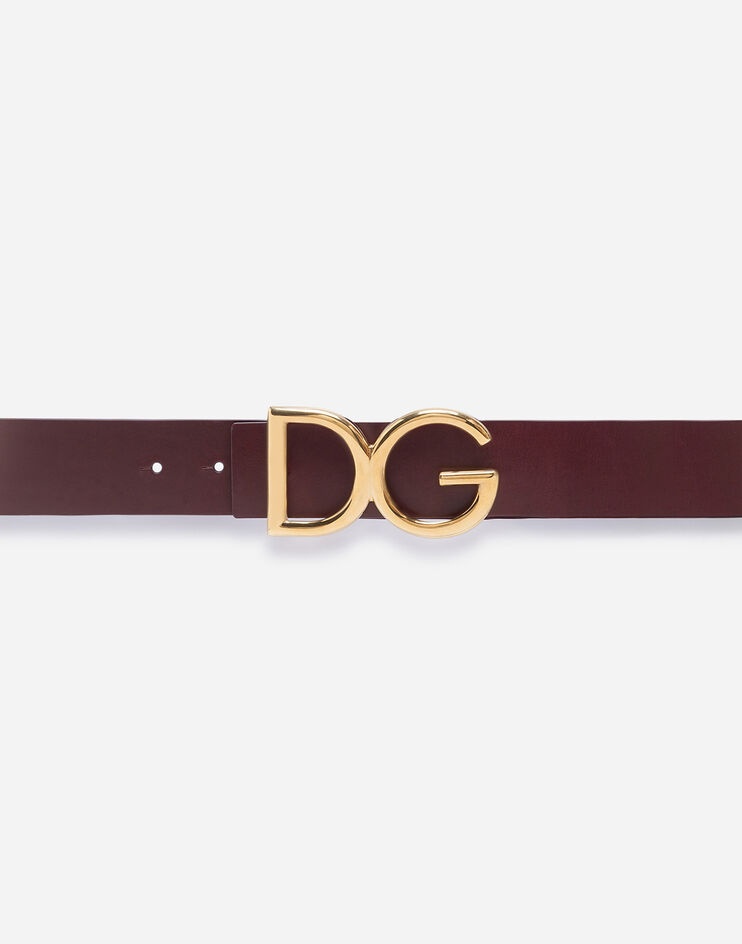 Leather belt with DG logo - 3