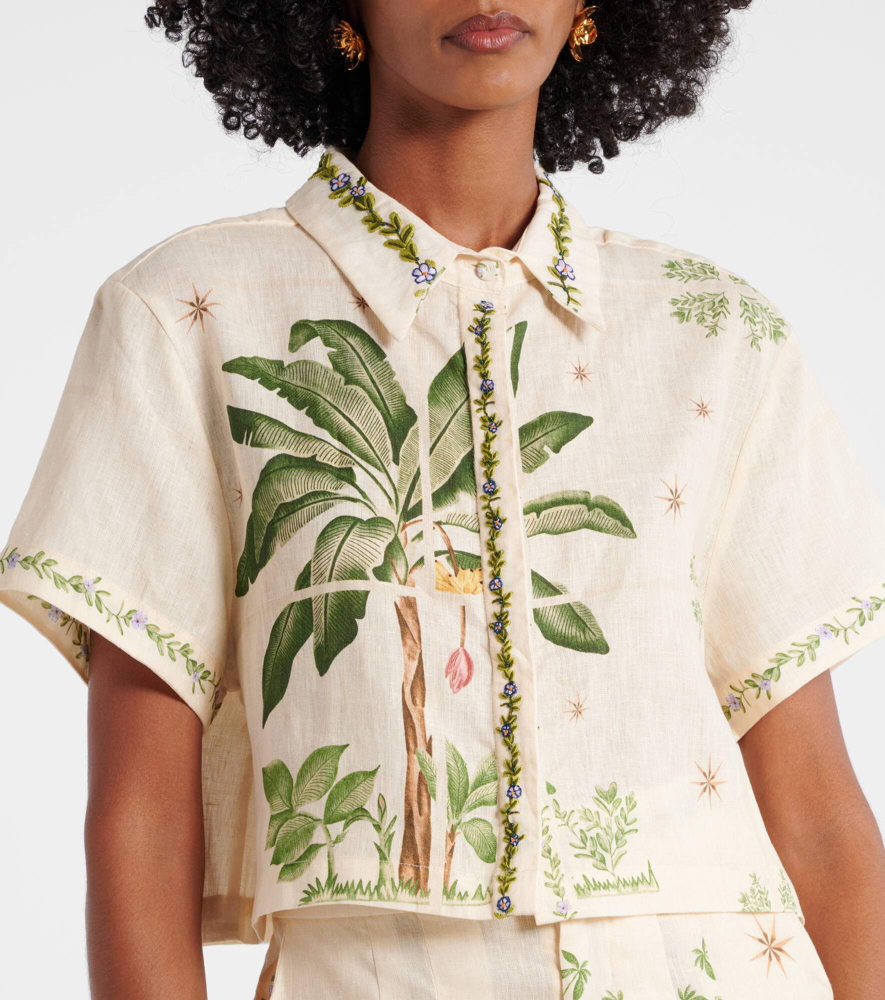 Virtuosa Wild embroidered linen shirt - 5