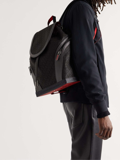 Christian Louboutin Explorafunk Leather-Trimmed Logo-Jacquard Coated-Canvas Backpack outlook