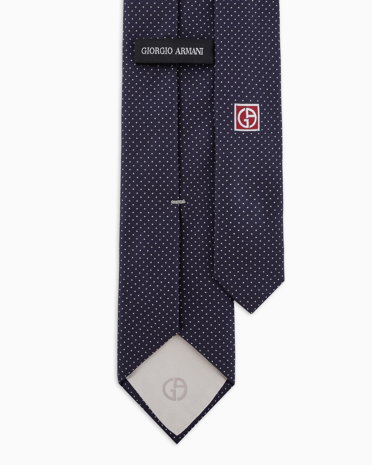 PURE SILK TIE WITH MICRO POLKA-DOT JACQUARD - 2