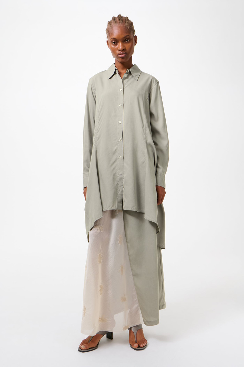 Our Legacy Flux Shirt Willow Grey Softflow Tencel outlook