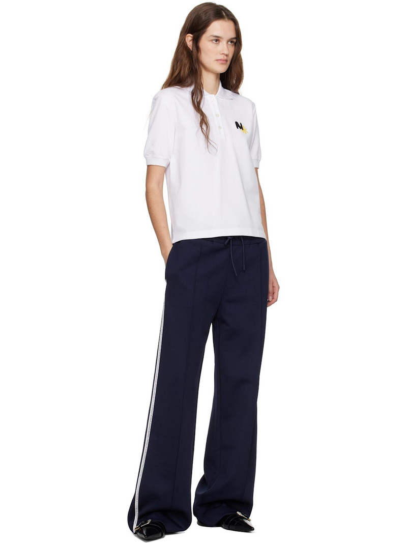MSGM White Logo Patch Polo outlook