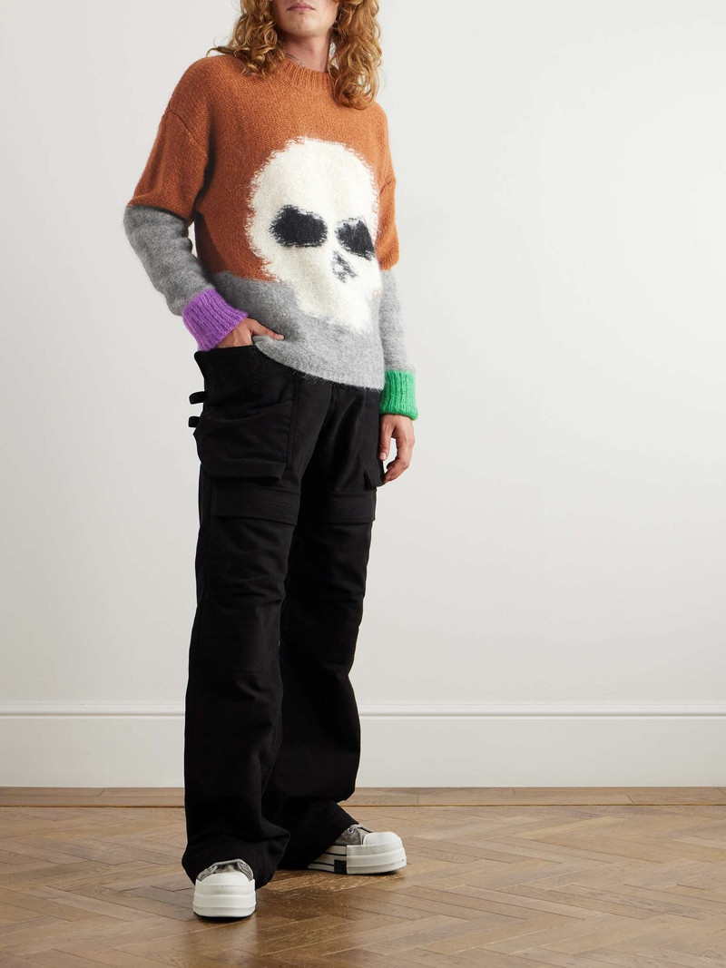 ERL Colour-Blocked Brushed Intarsia-Knit Sweater outlook