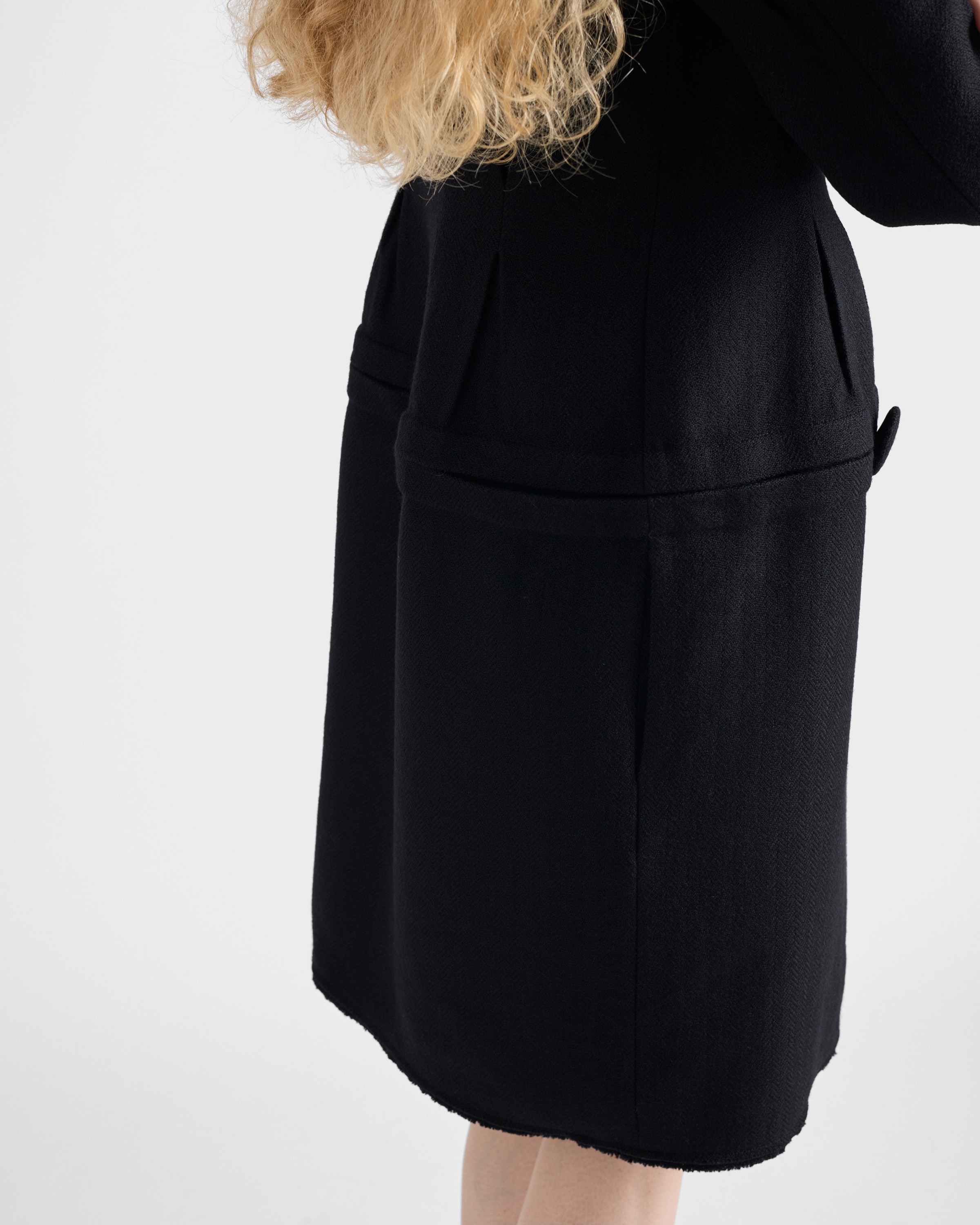 Chevron wool dress with belt - 4