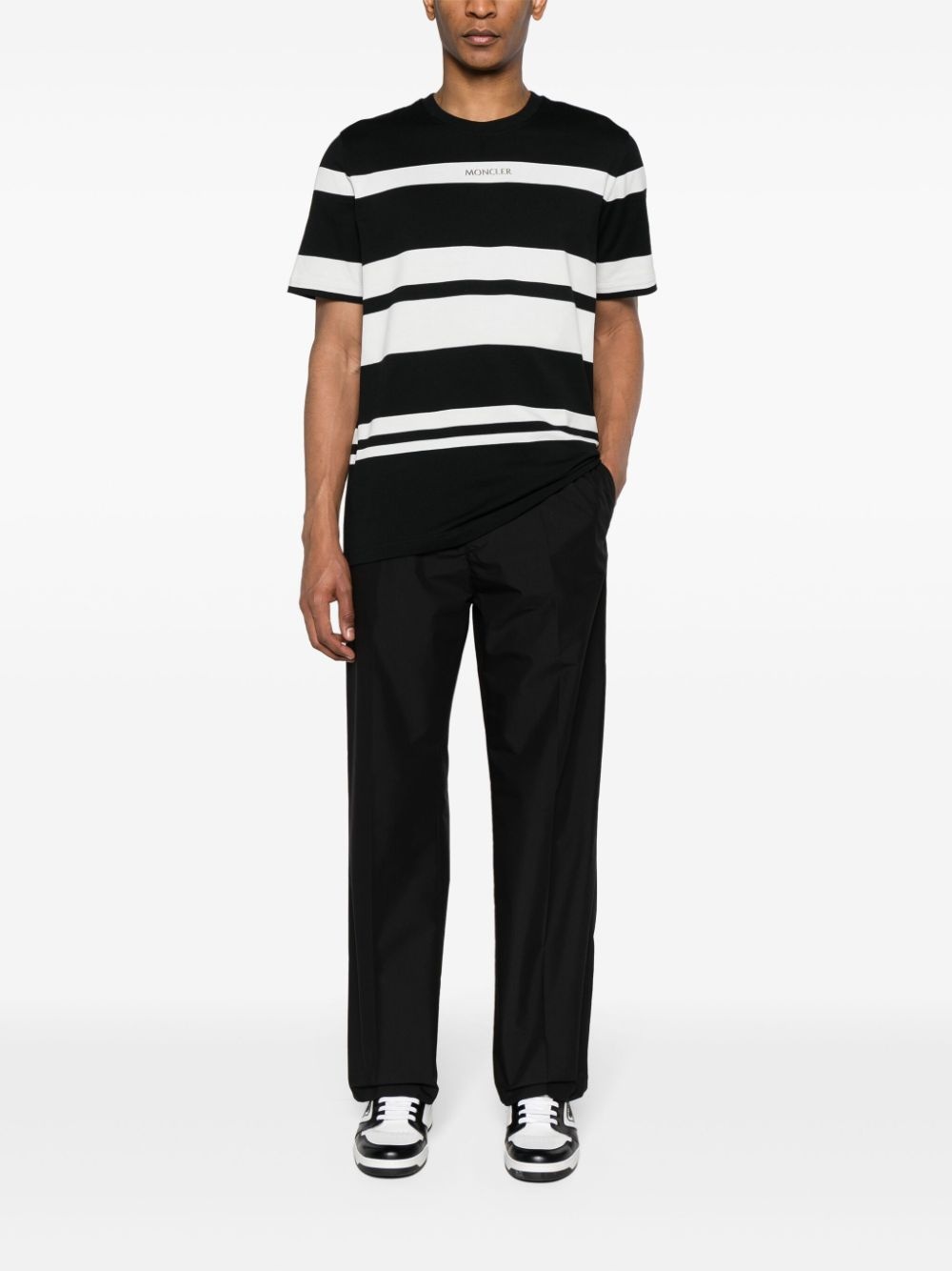 logo-patch straight-leg trousers - 2