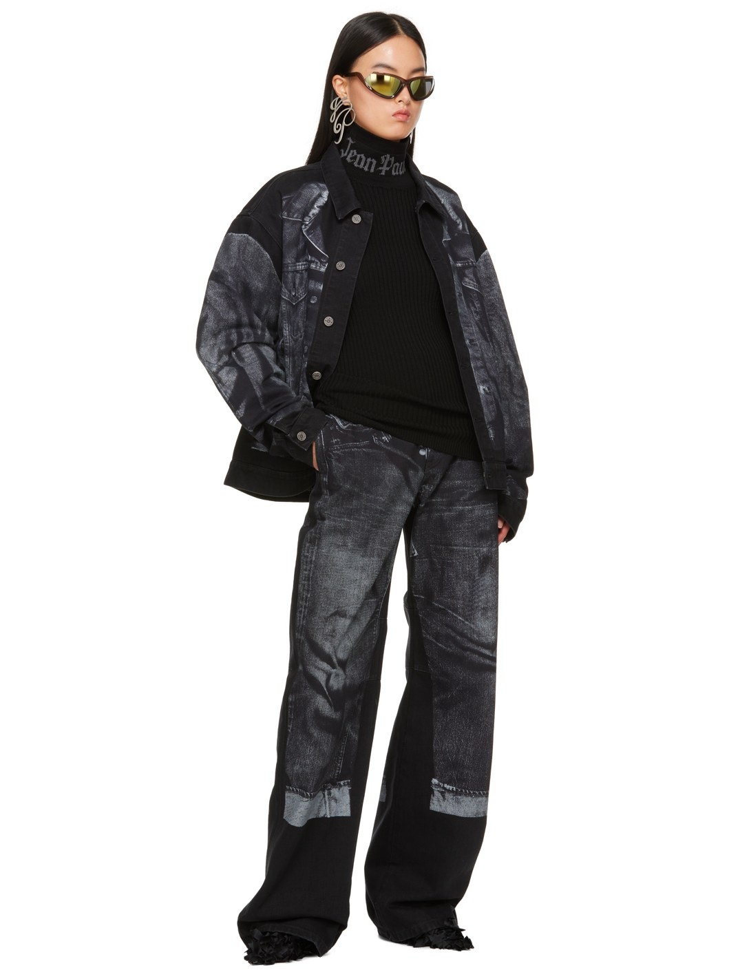 Jean Paul GAULTIER トレーナー タグあり sacai×Jean Paul GAULTIER ロゴTシャツ21-0250S 21-0250S