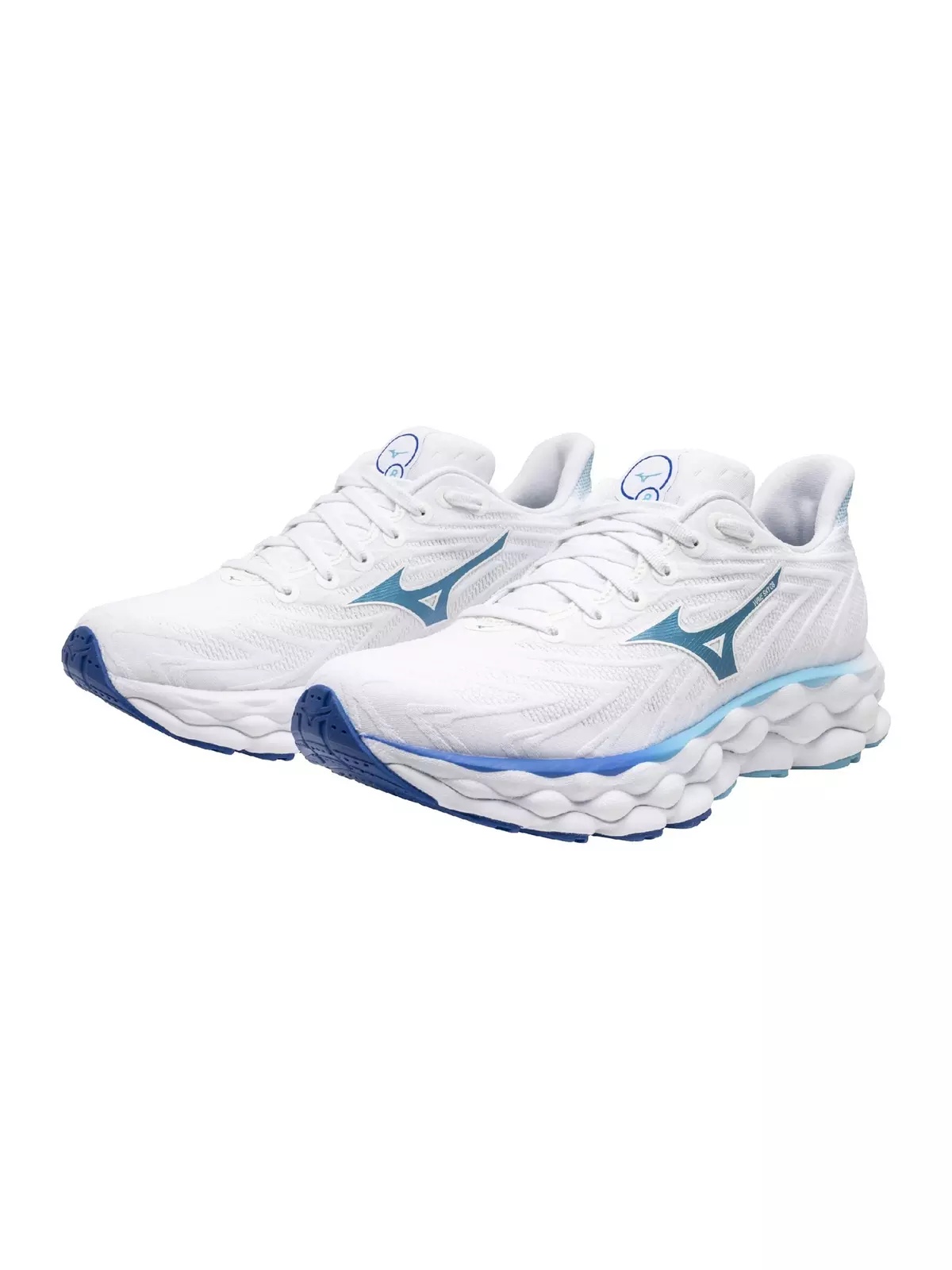 Wave Sky 8 "White/Moroccan Blue" Women's Running Shoe - 5