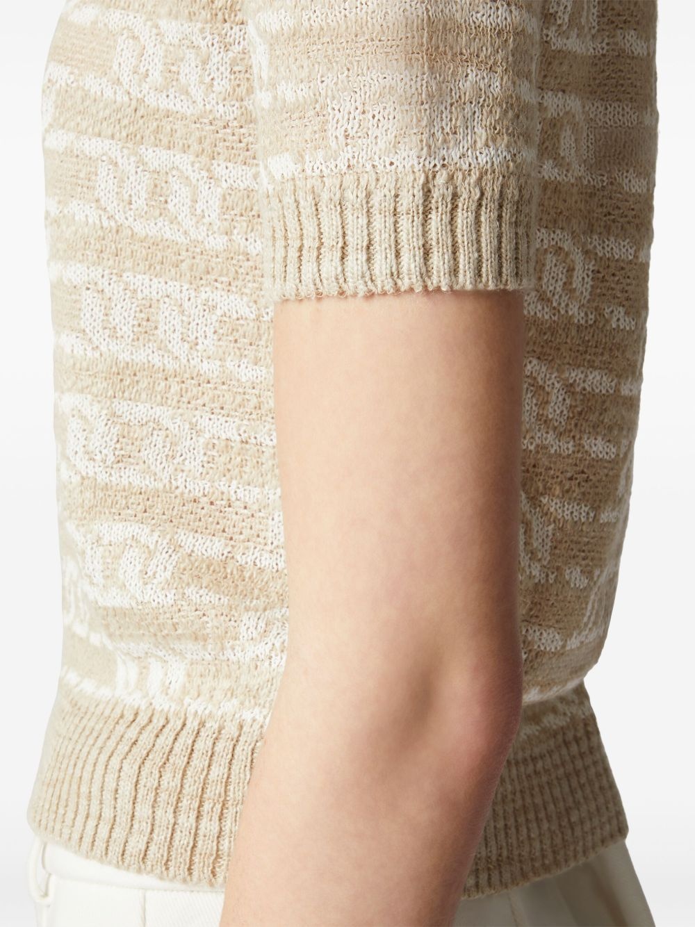 chain-motif knitted top - 6