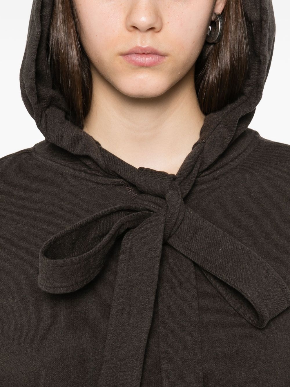 tie-fastening hoodie - 5