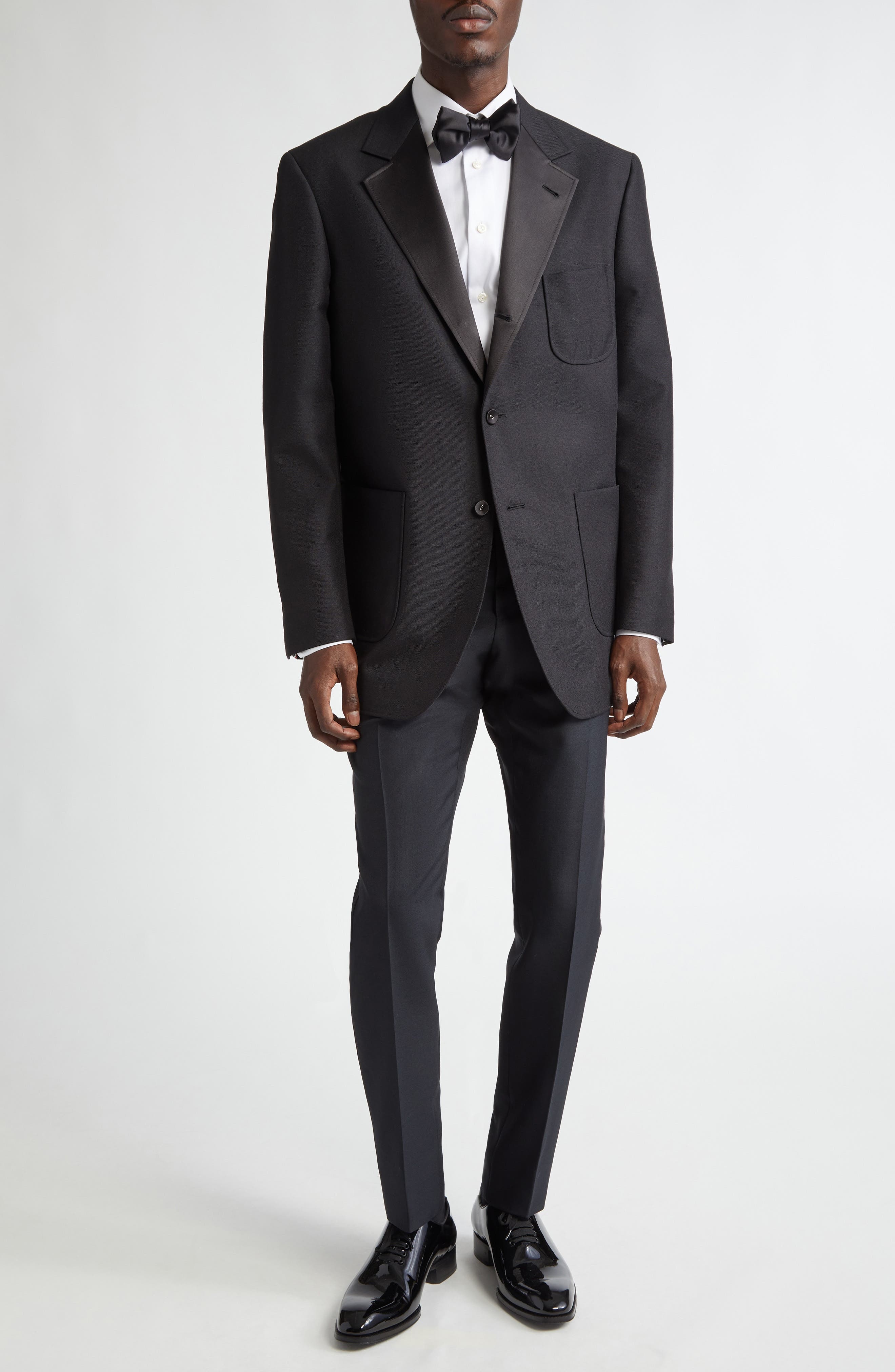 Thom Browne Mid Rise Wool Blend Skinny Pants in Black at Nordstrom - 2