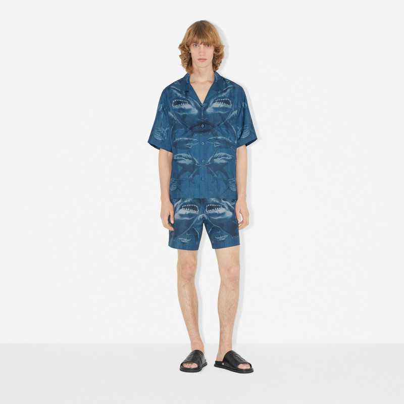 Burberry Shark Print Silk Pyjama Shirt outlook