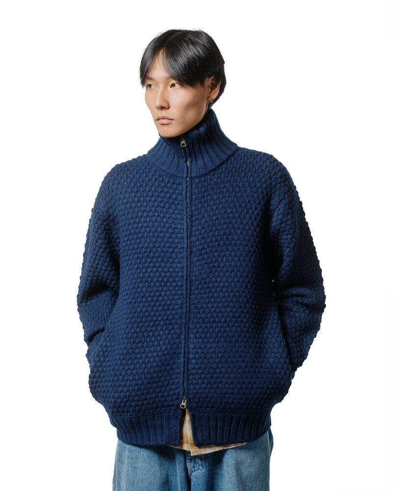 BEAMS PLUS Full Zip Popcorn Pattern Navy outlook