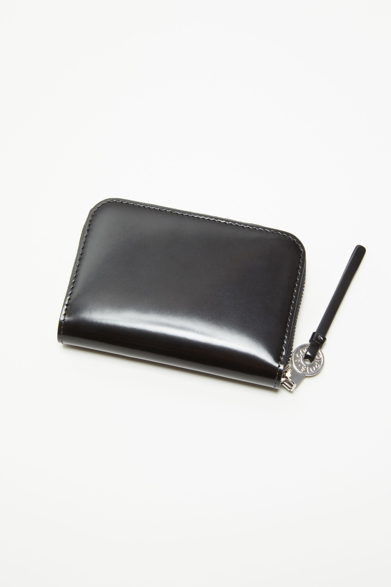 Leather zip wallet - Black 4