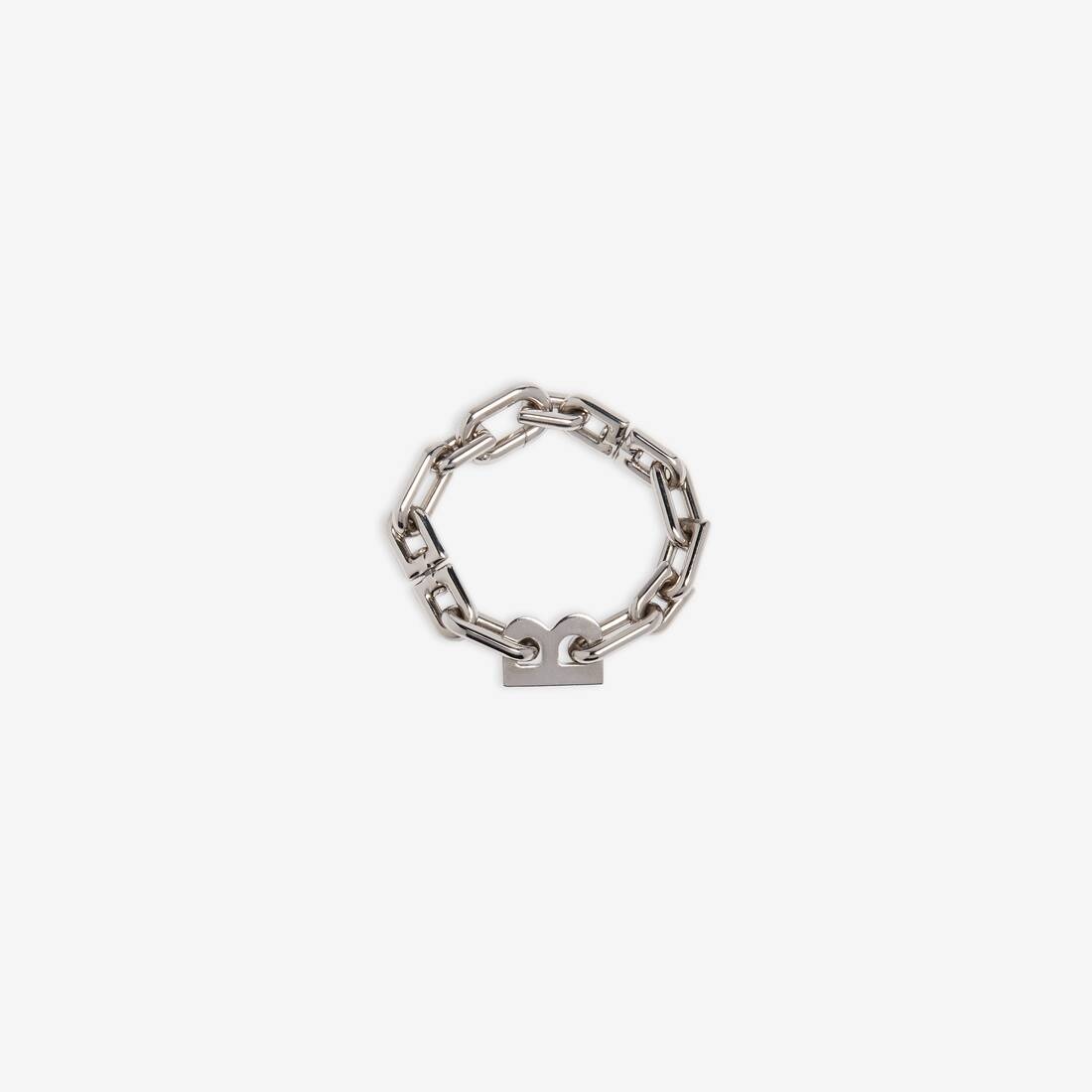 B Chain Thin Bracelet in Silver - 4