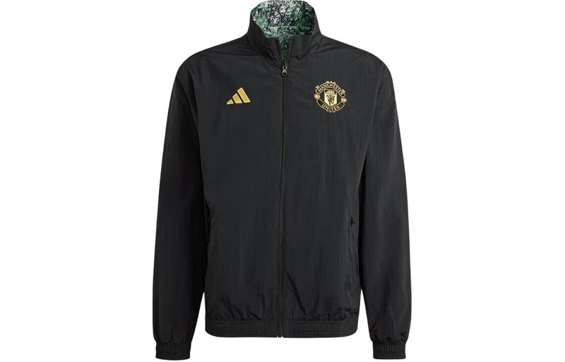 adidas adidas Manchester United Stone Roses Anthem Jacket Asia Sizing 'Black' IP9186 outlook