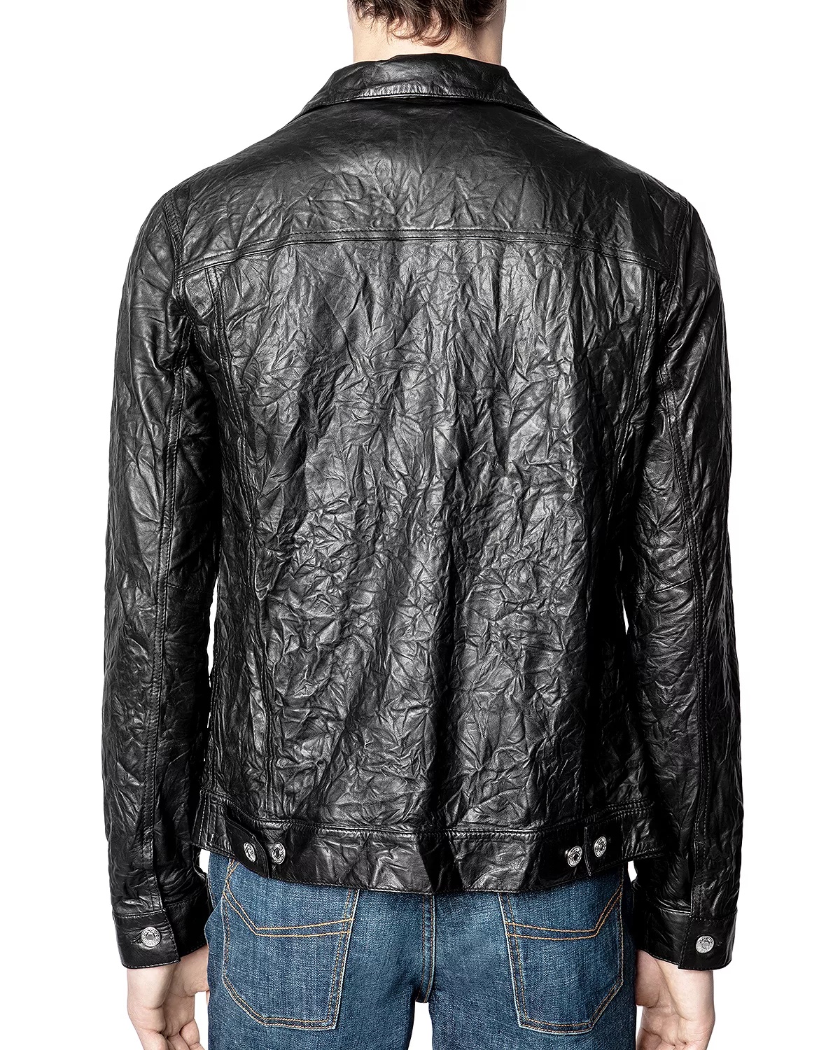 Crinkle Leather Jacket - 2