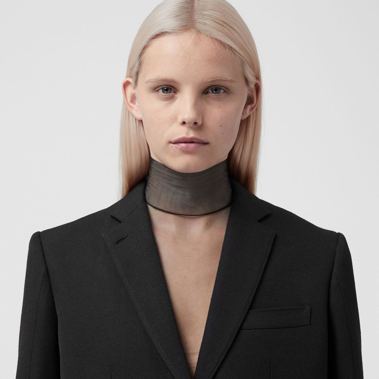 Wool Tailored Jacket with Detachable Warmer - 7