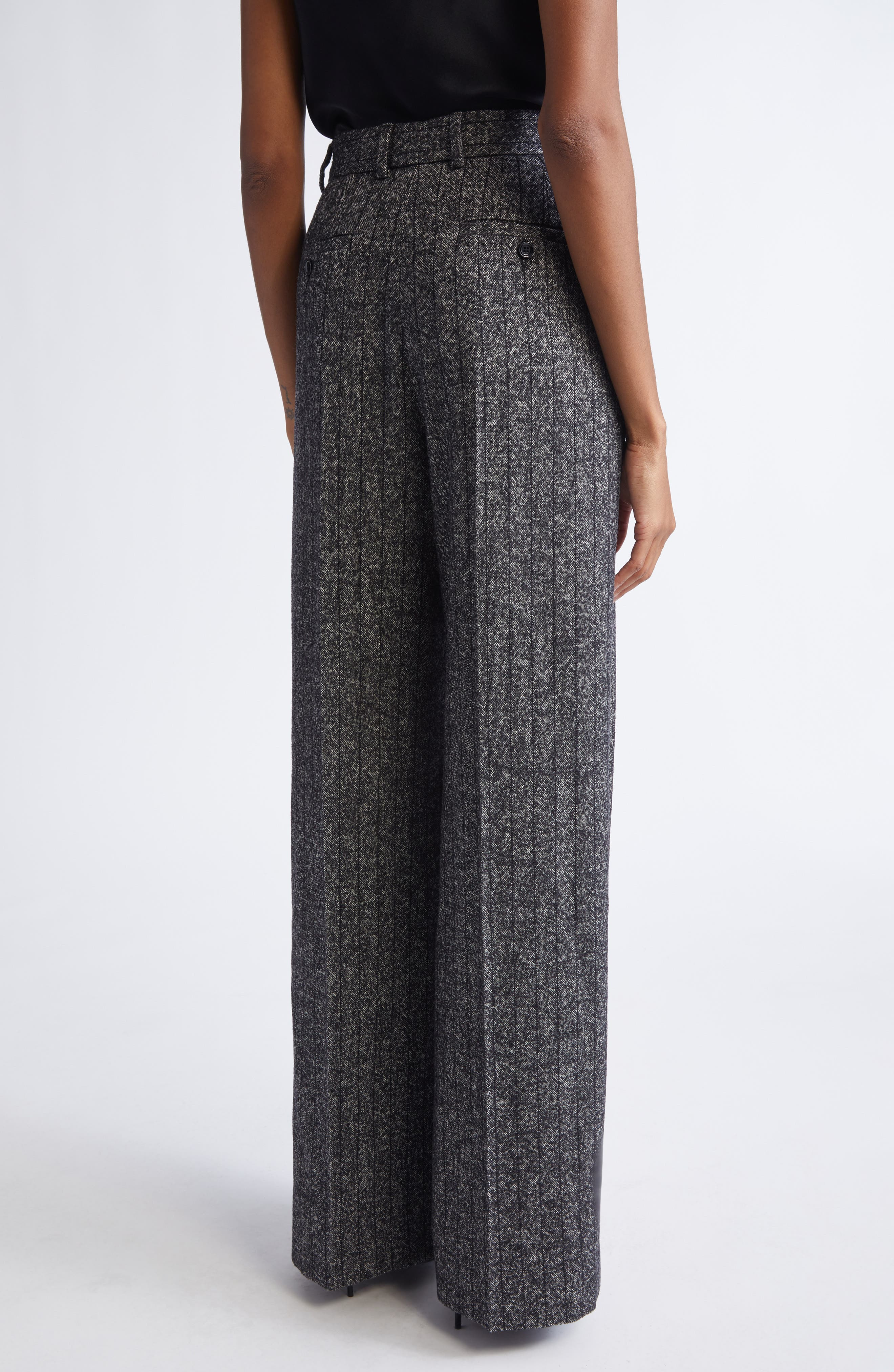 Dolce&Gabbana Pleated Stripe Virgin Wool Blend Pants in S8051 Rigato at Nordstrom - 3