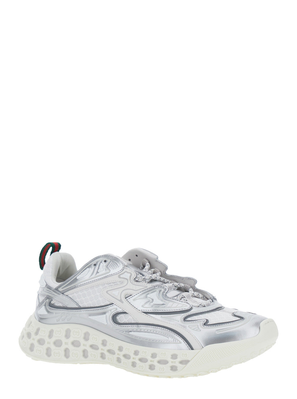 Gucci Men 'Cube 3D' Metallic Sneakers With Web Pull-Tab On The Heel And All-Over 3D Effect Gg Logo I - 2