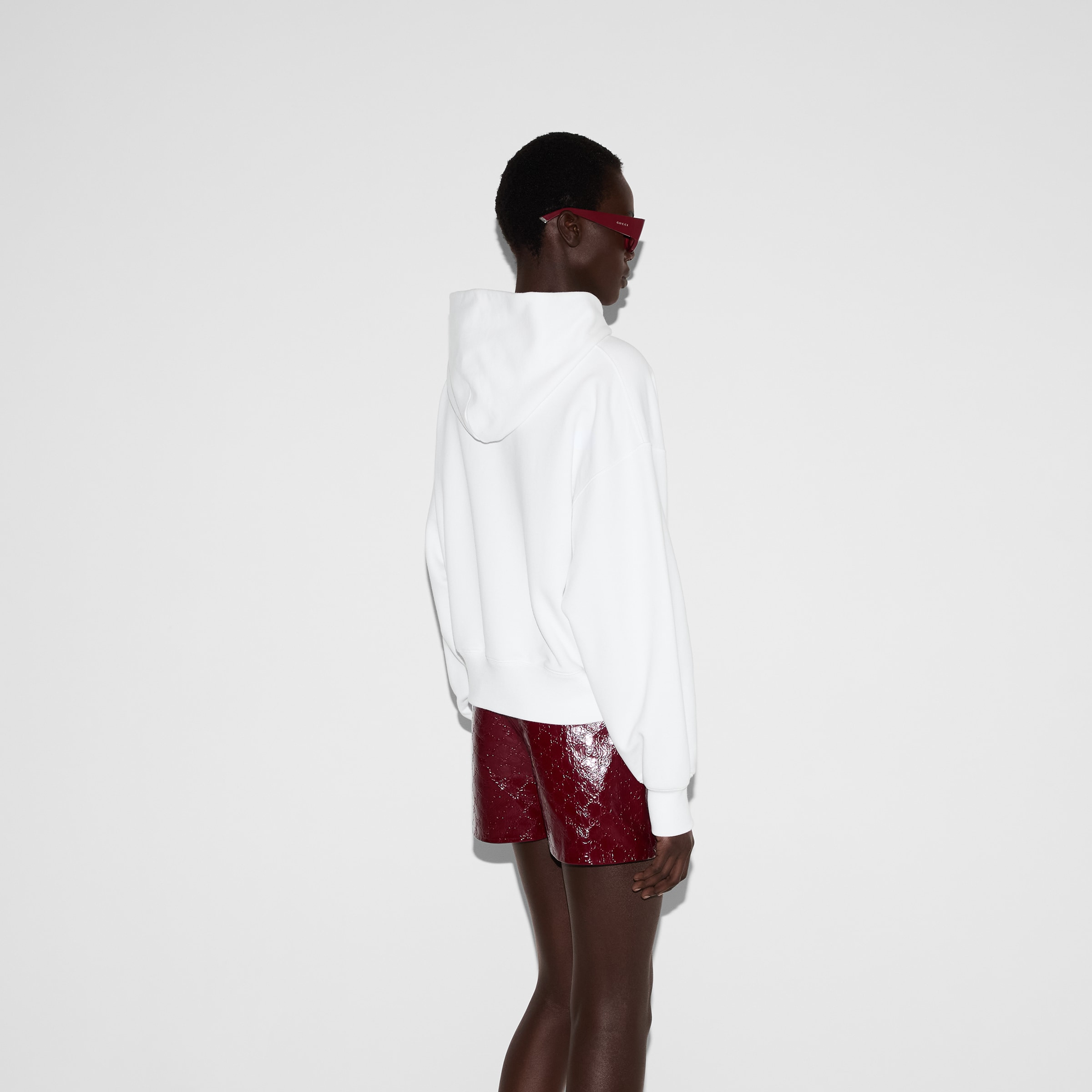 Embroidered cotton jersey hooded sweatshirt - 4