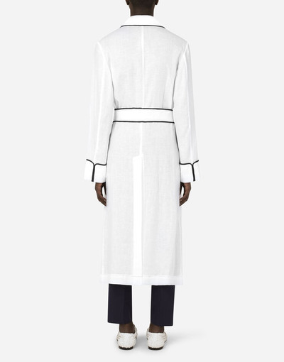 Dolce & Gabbana Linen bathrobe with DG embroidery outlook