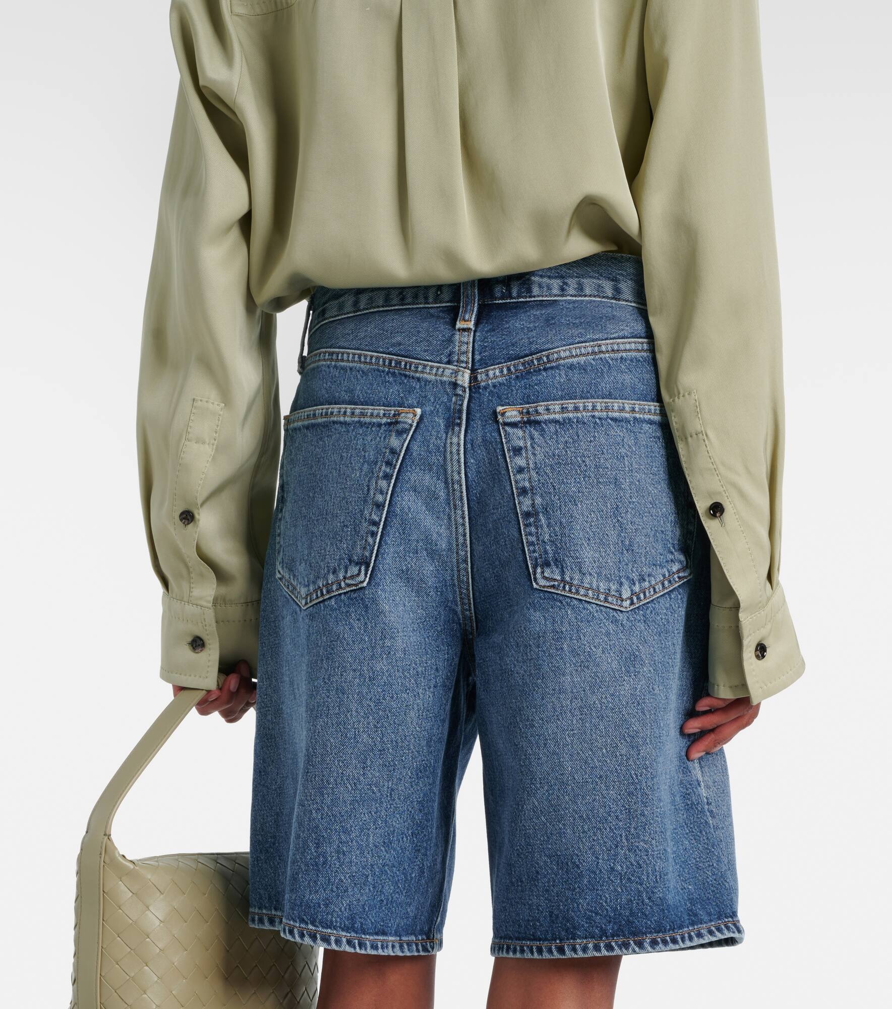 Risha low-rise denim Bermuda shorts - 6