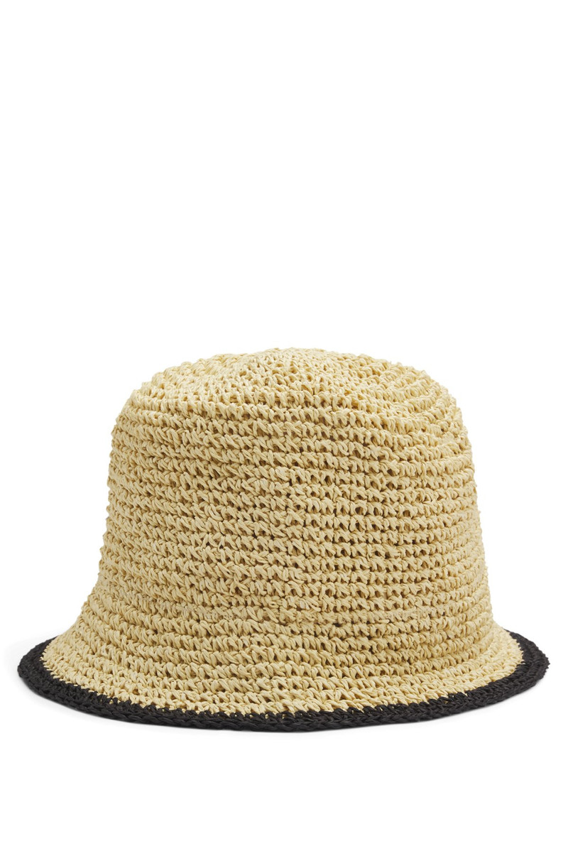 RAFFIA BUCKET HAT WITH STACKED LOGO 3
