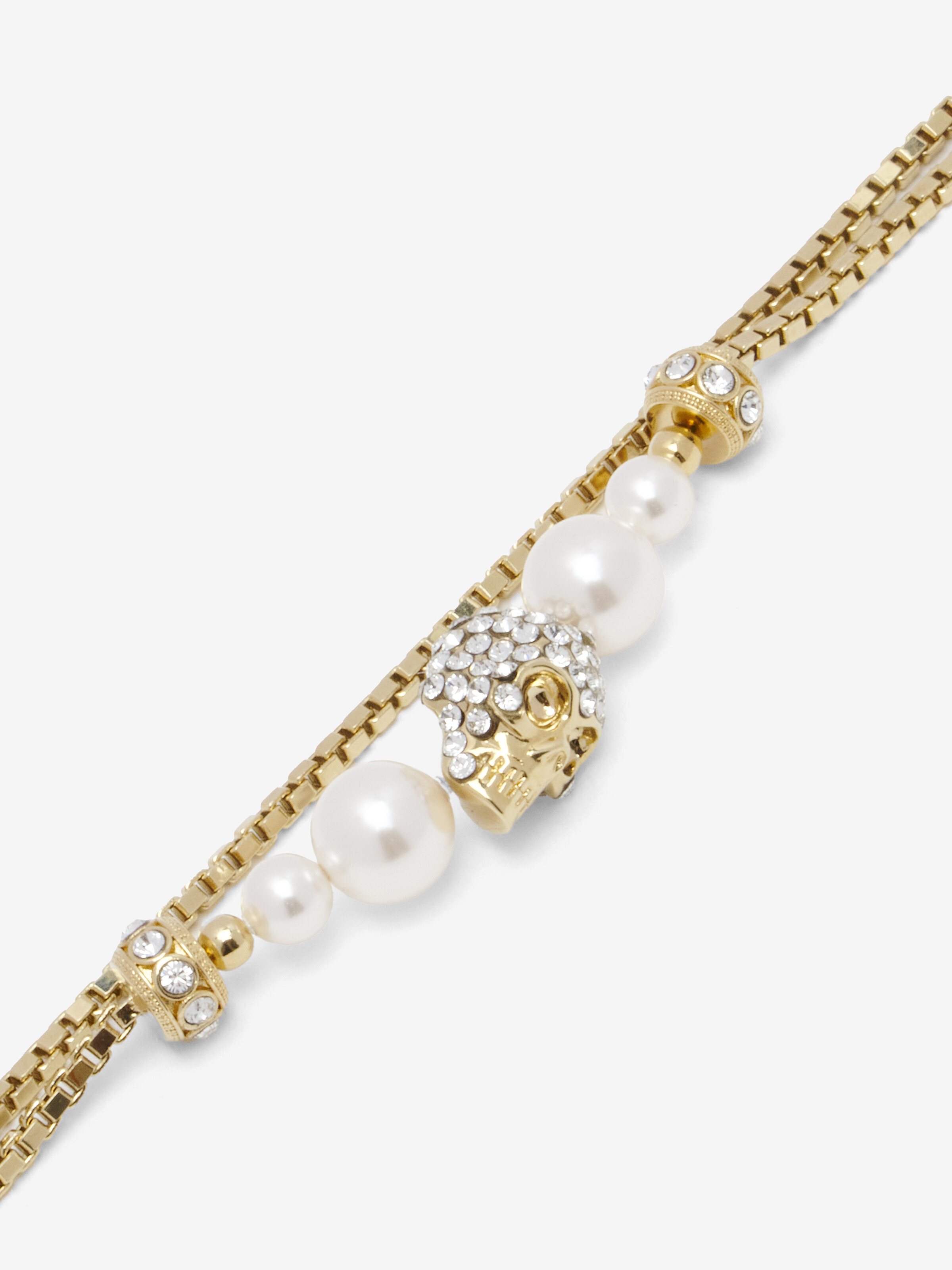 Skull And Pearl Chain Bracelet - 3