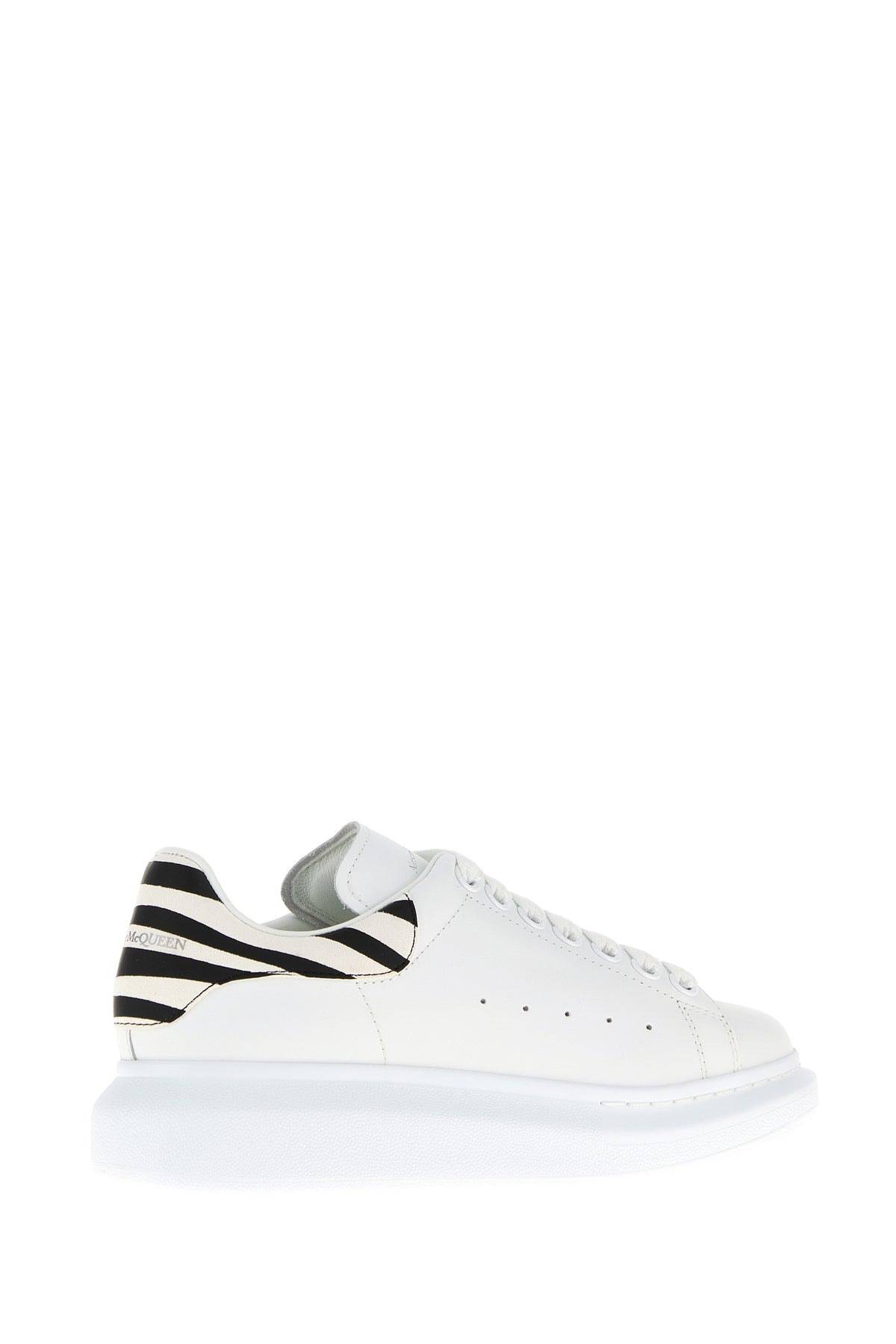 White leather sneakers with printed suede heel - 3