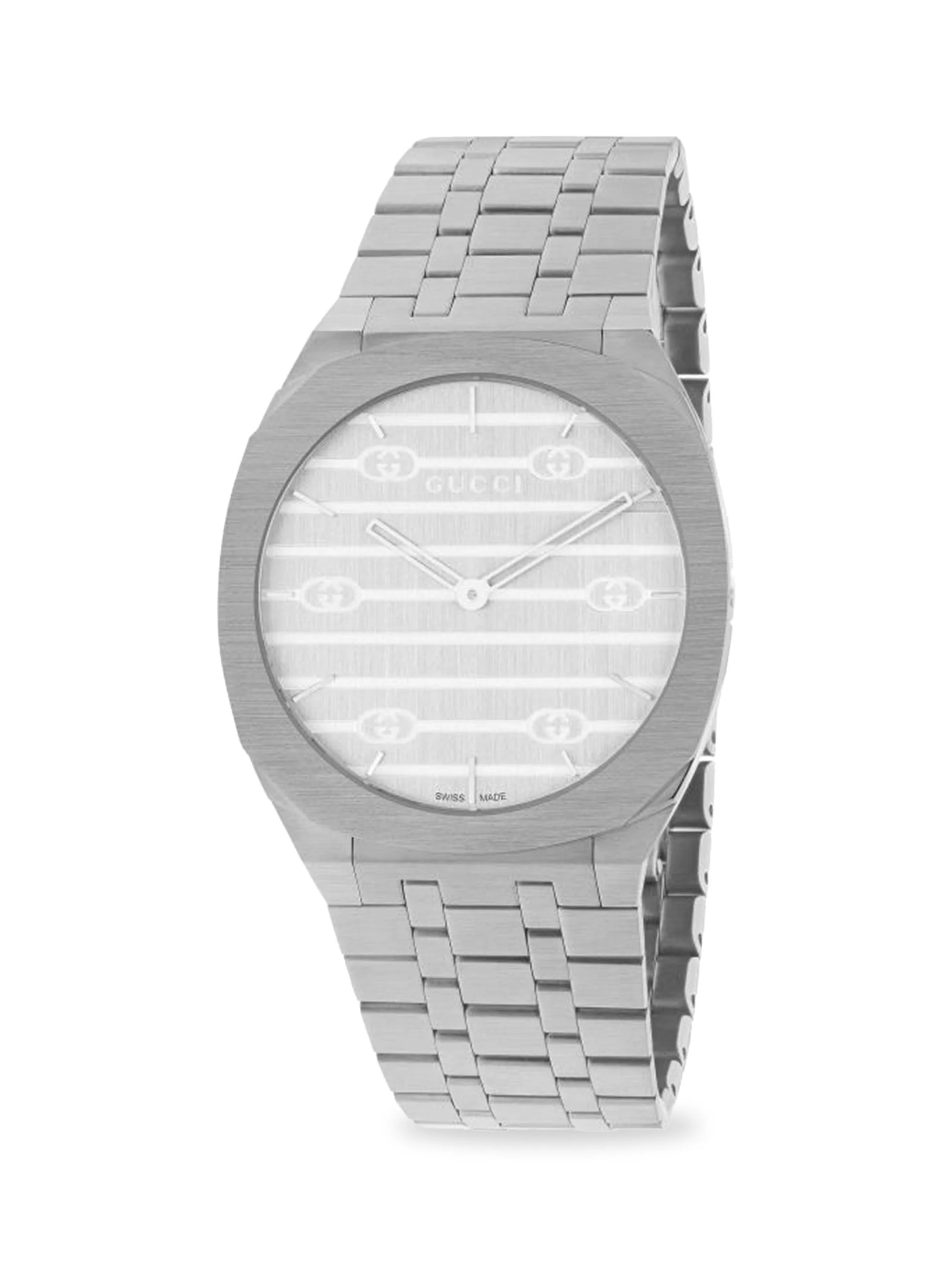 Men's 25H Stainless Steel Bracelet Watch, 34MM - Silver - 1