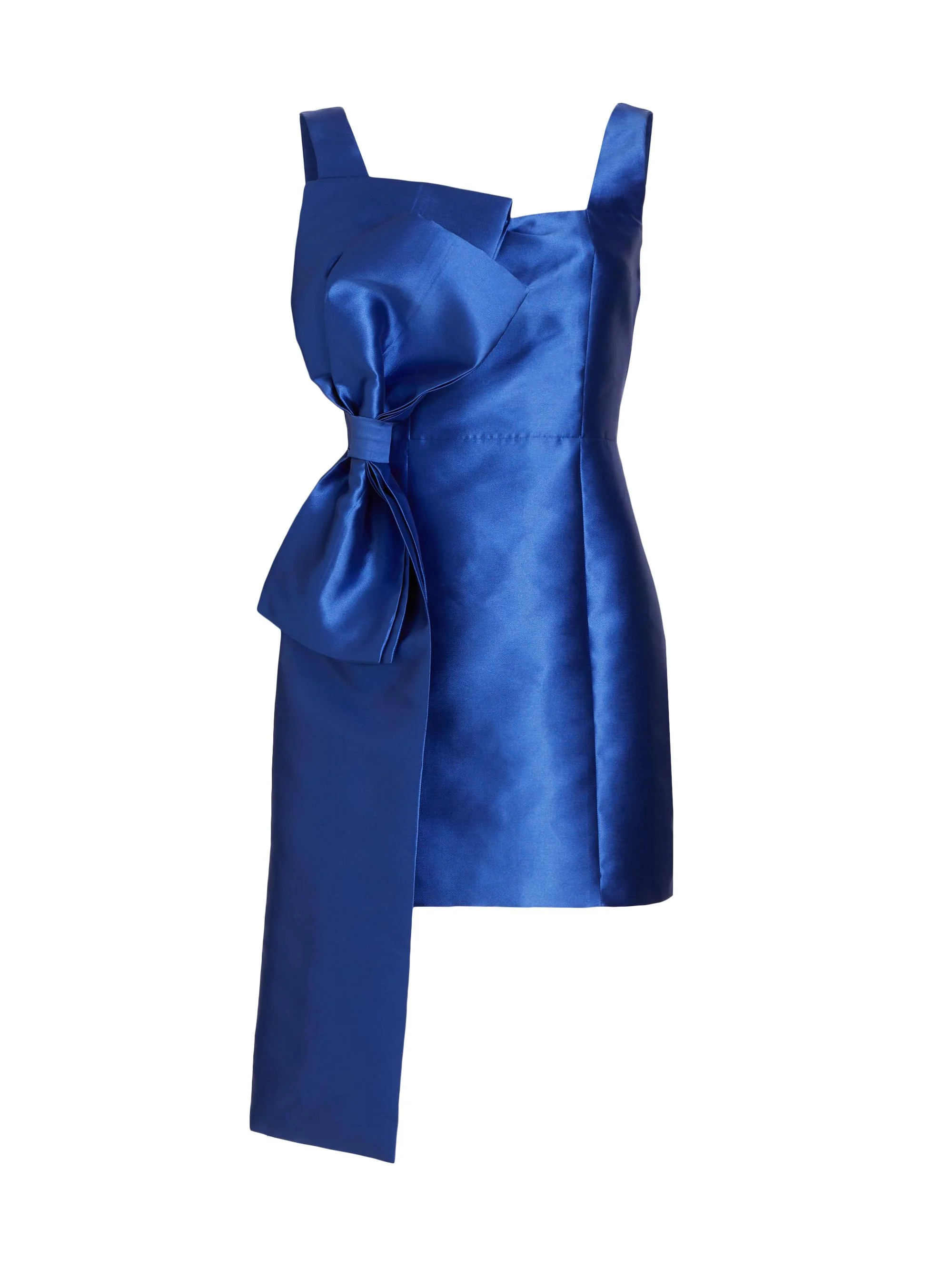 Women's Corsage Satin Bow Minidress - Navy - 1