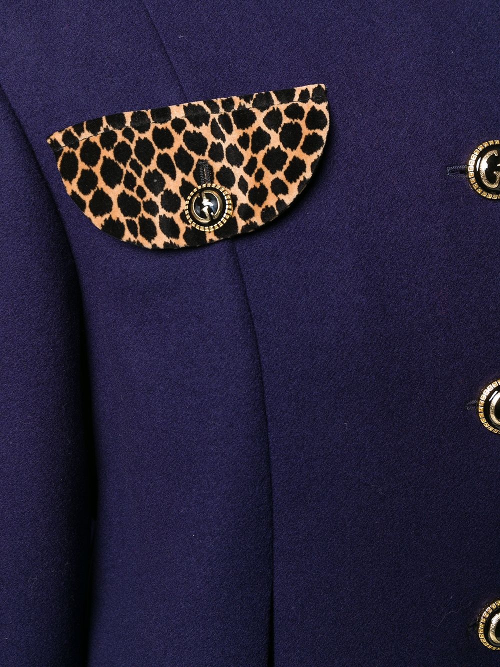 animal print detail coat - 5