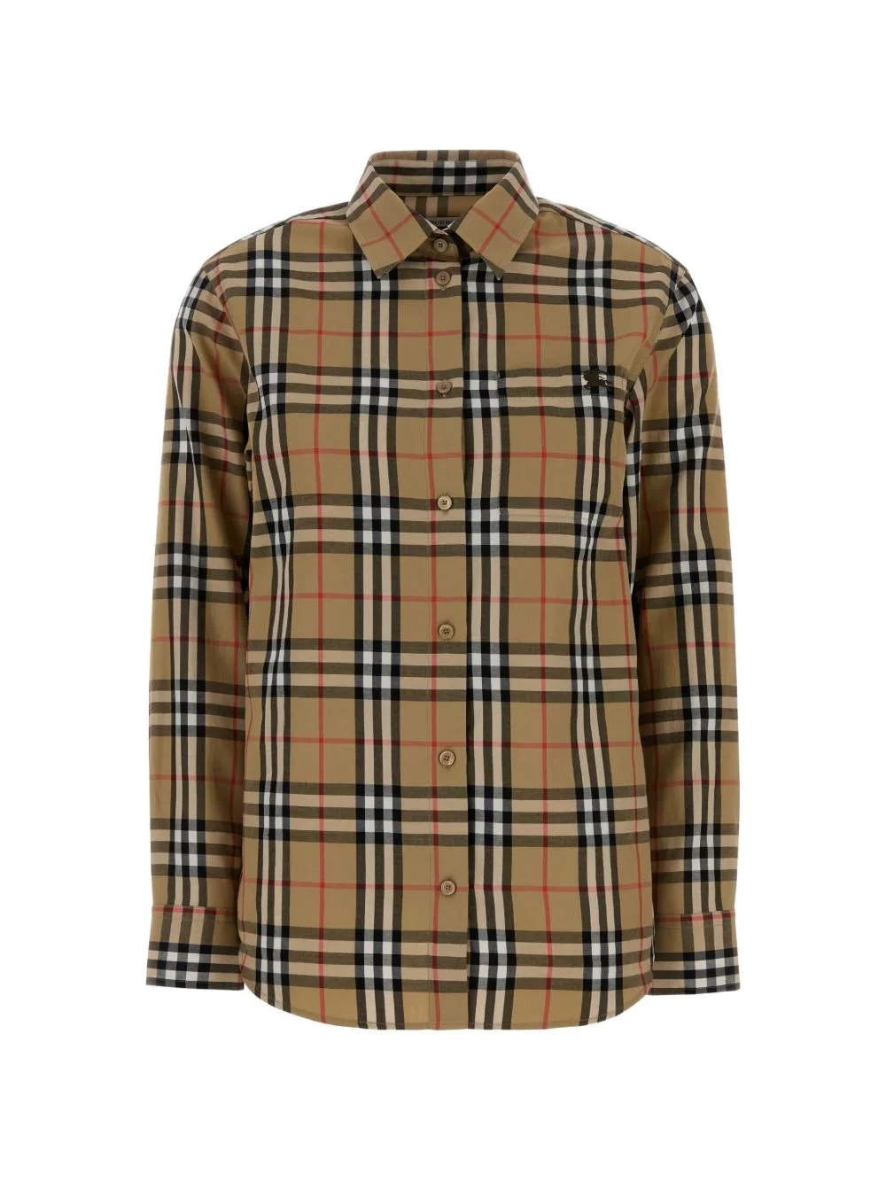 embroidered check-pattern shirt - 1
