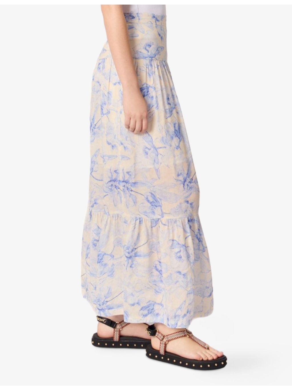 Floral-Print Linen-Blend Maxi Skirt - 3