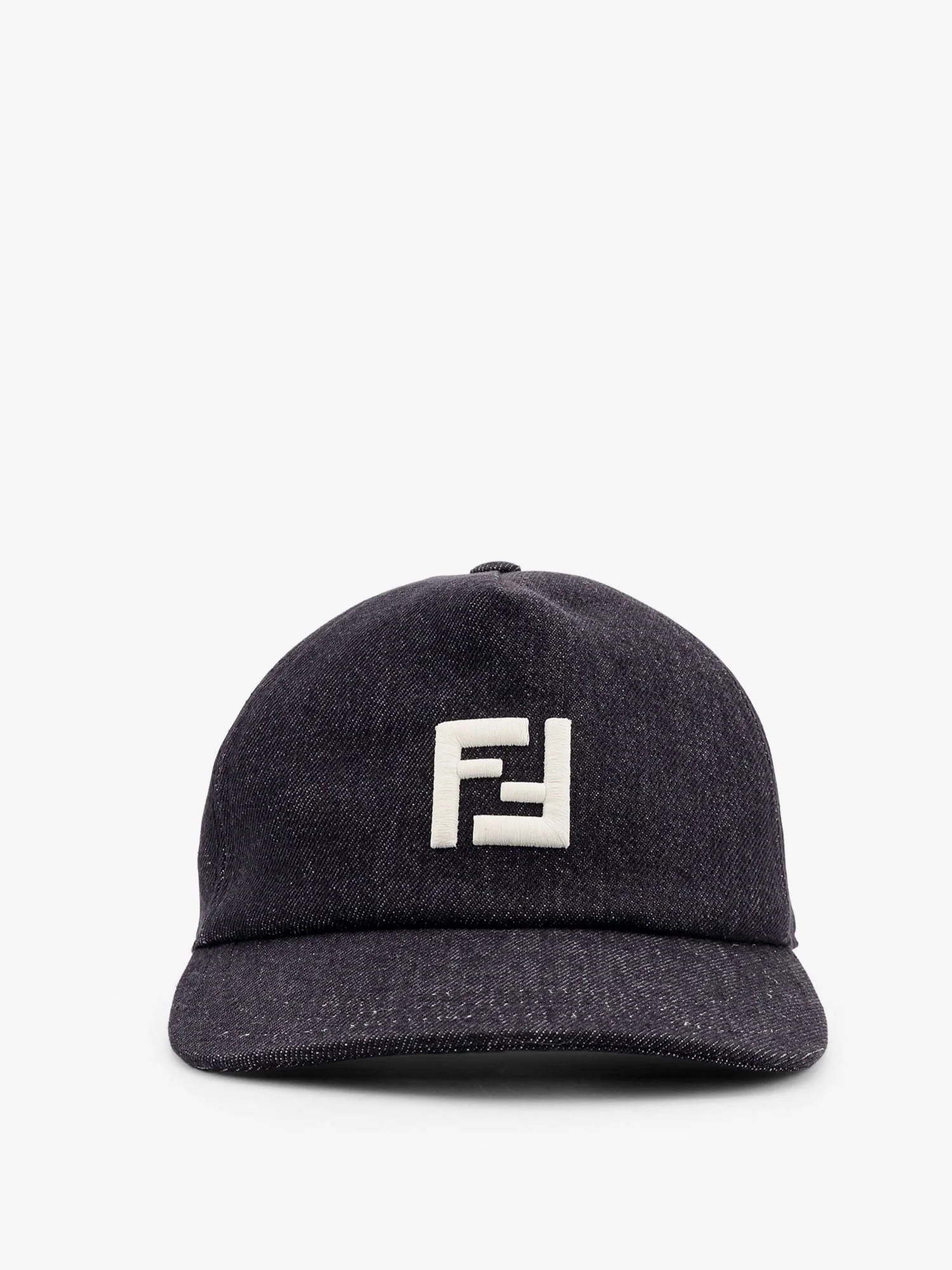 Fendi Men Denim Baseball Hat With Logo Embroidery - 1
