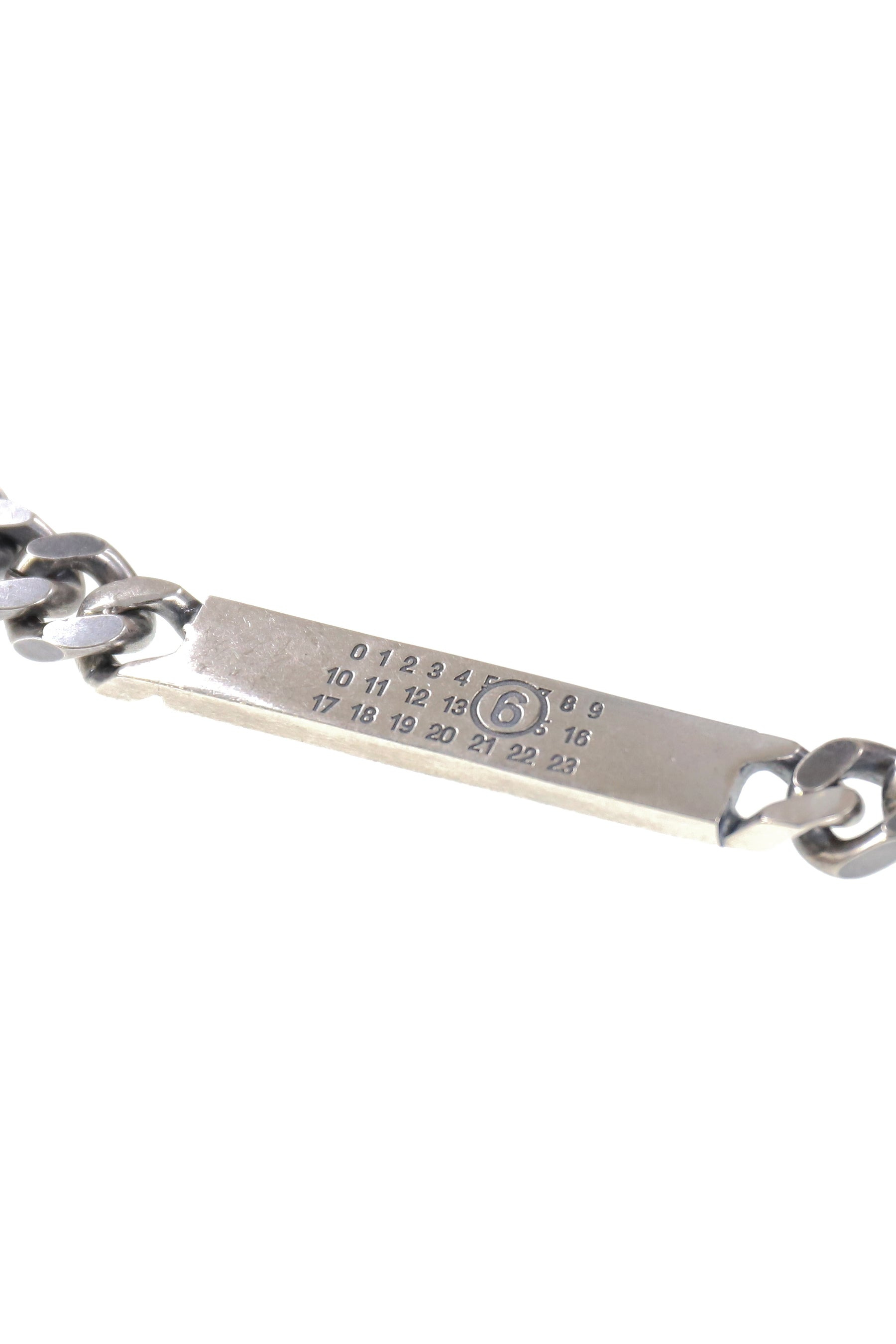 MINIMAL LOGO ID TAG CURB NECKLACE / ARGENTO BRUNITO - 3
