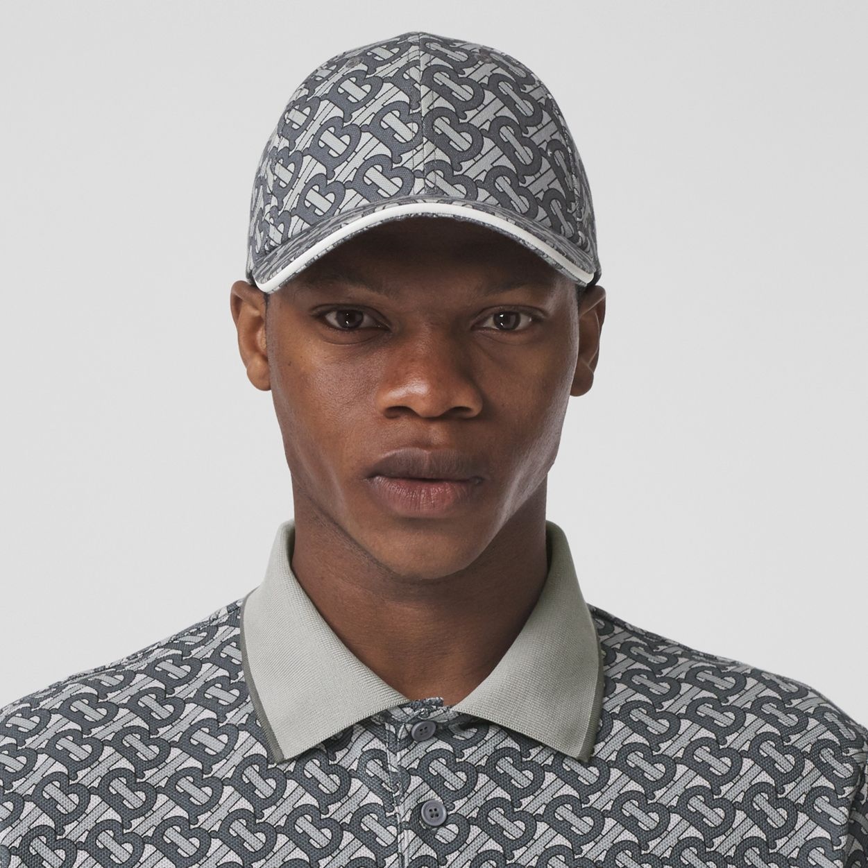 Monogram Print Cotton Piqué Oversized Polo Shirt - 3