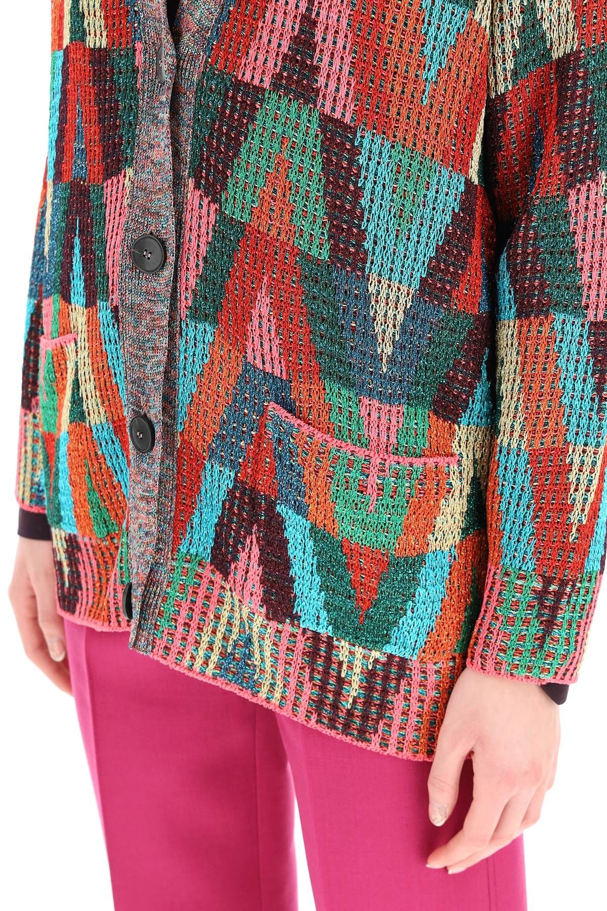 LUREX V OPTICAL VALENTINO CARDIGAN - 5