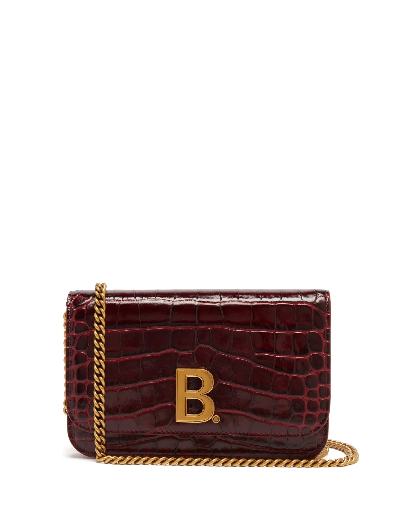 B. mini crocodile-effect leather cross-body bag - 1