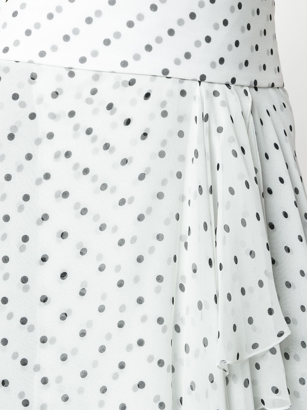 asymmetric spotted ruffled skirt - 5