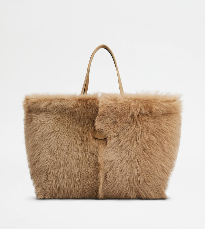 TOD'S DI BAG FOLIO IN FUR MEDIUM-SMALL - BEIGE 1