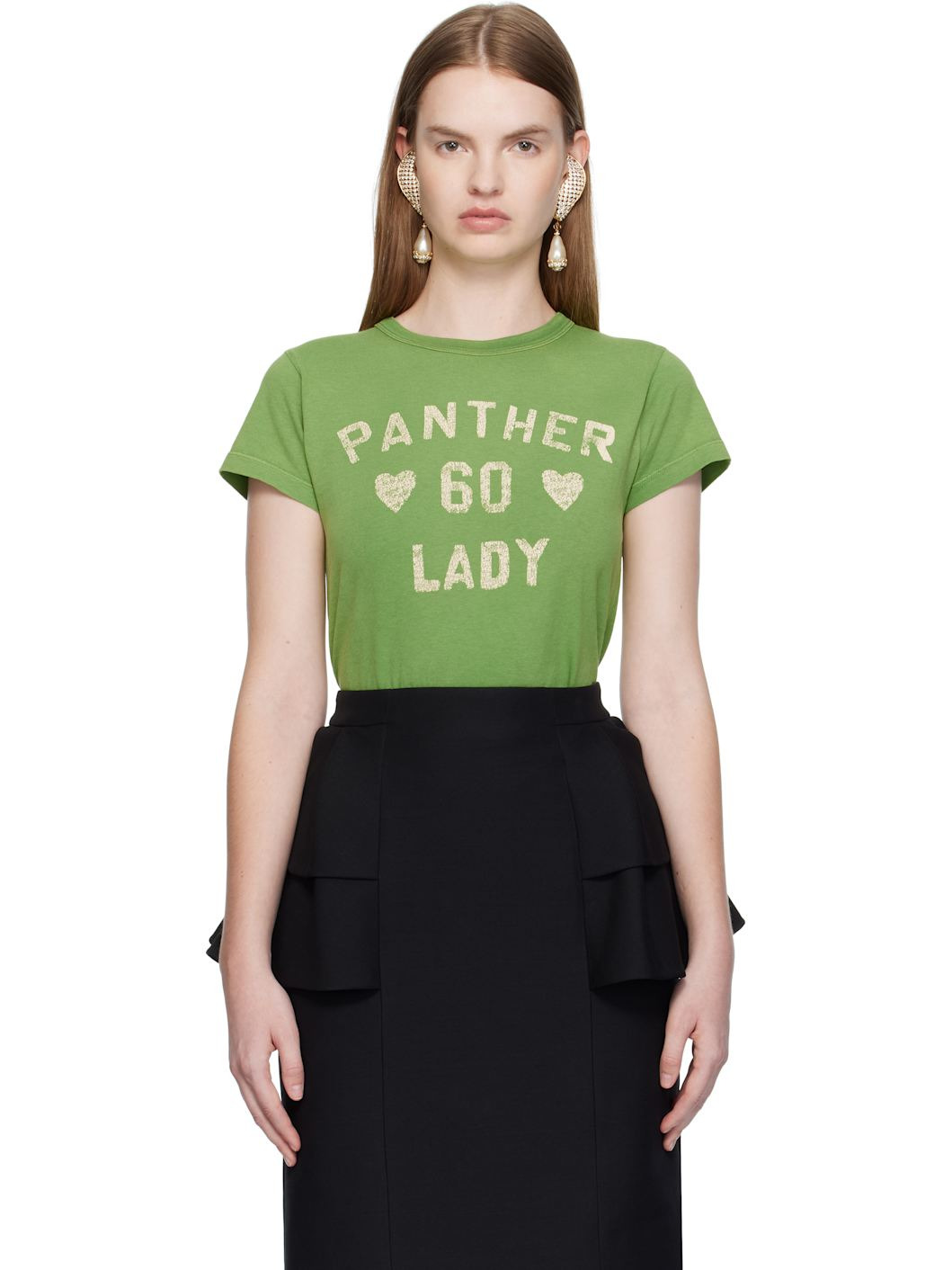 Green Printed Cotton T-shirt - 1