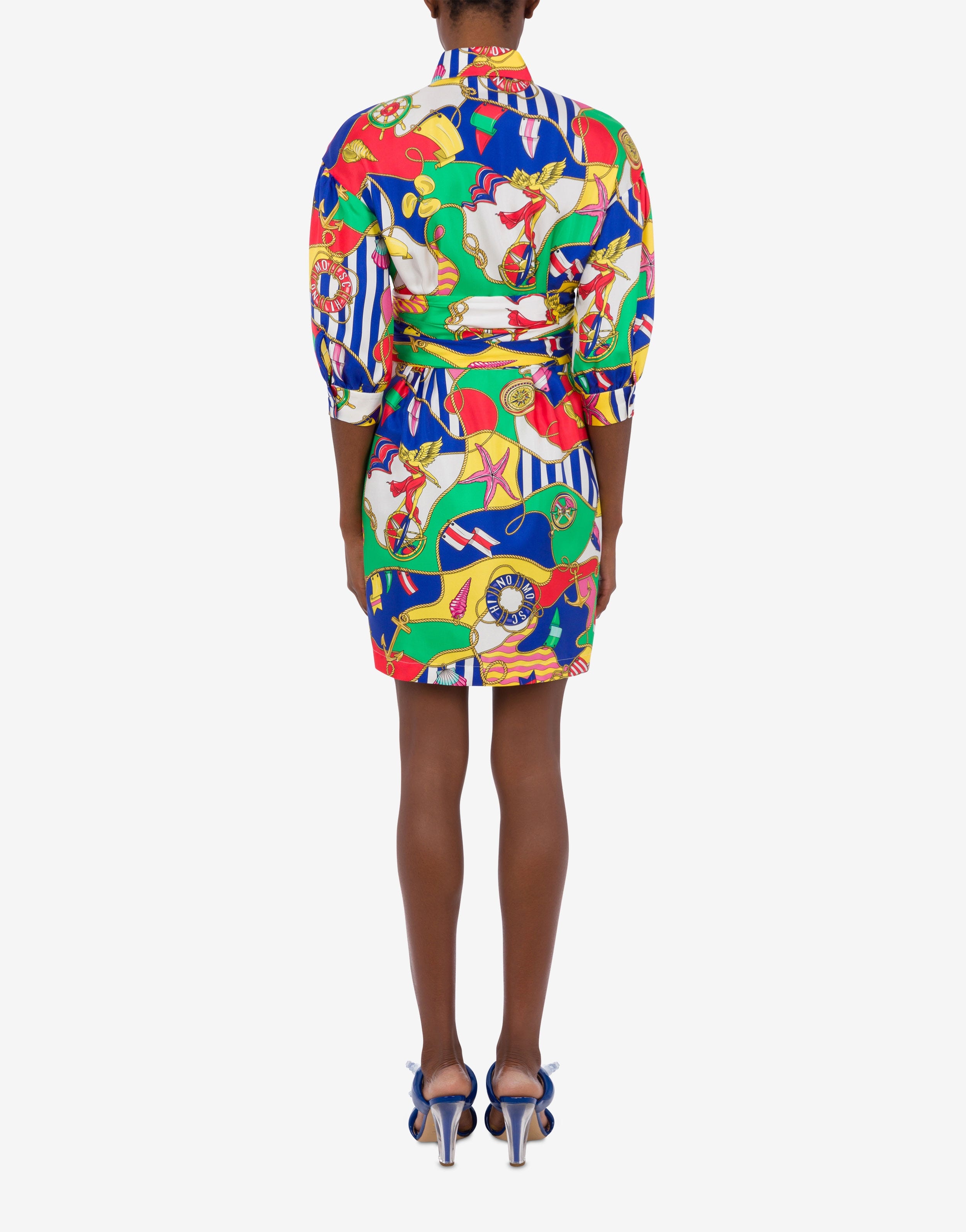 ALL-OVER NAUTICAL SILK TWILL DRESS - 3