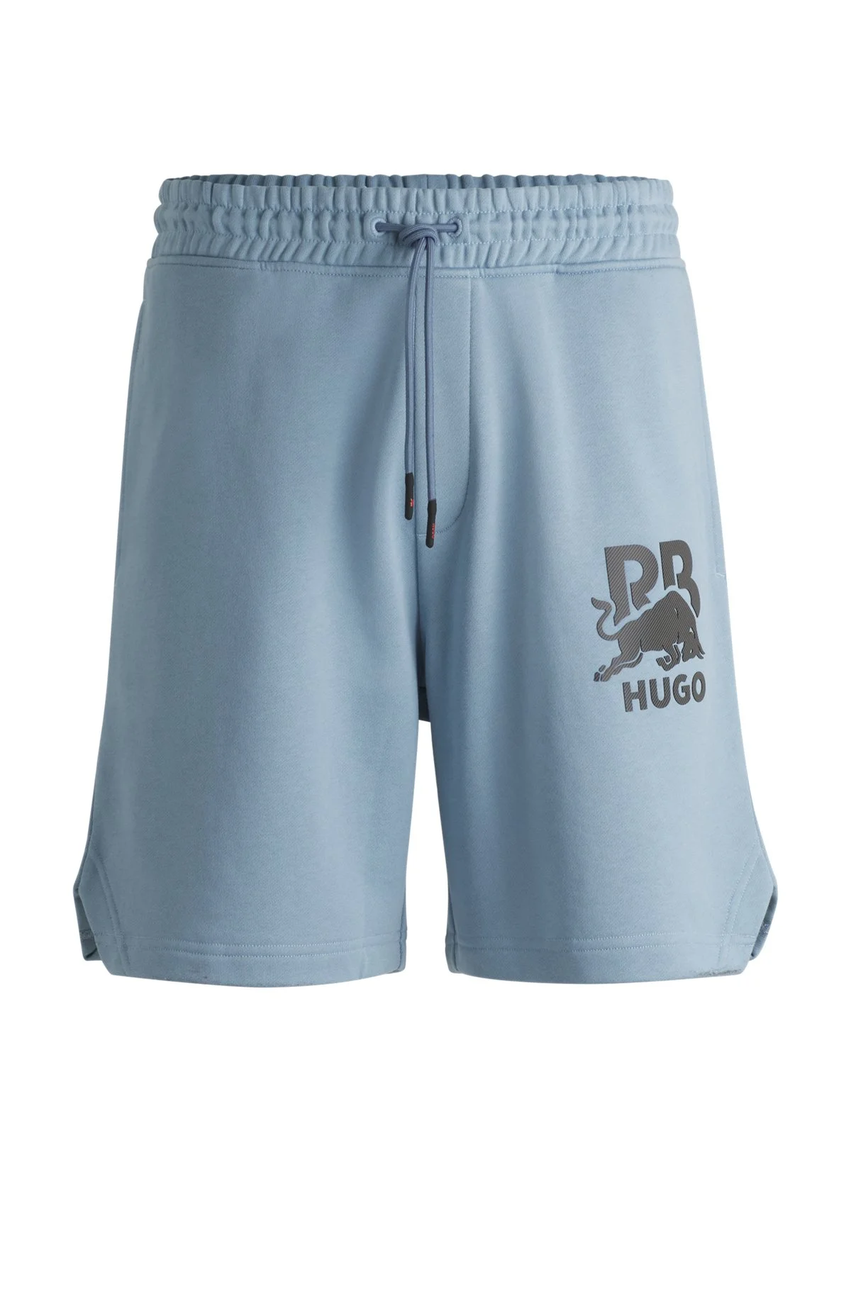 HUGO X RB COTTON-TERRY SHORTS WITH CARBON STEALTH LOGO - 1