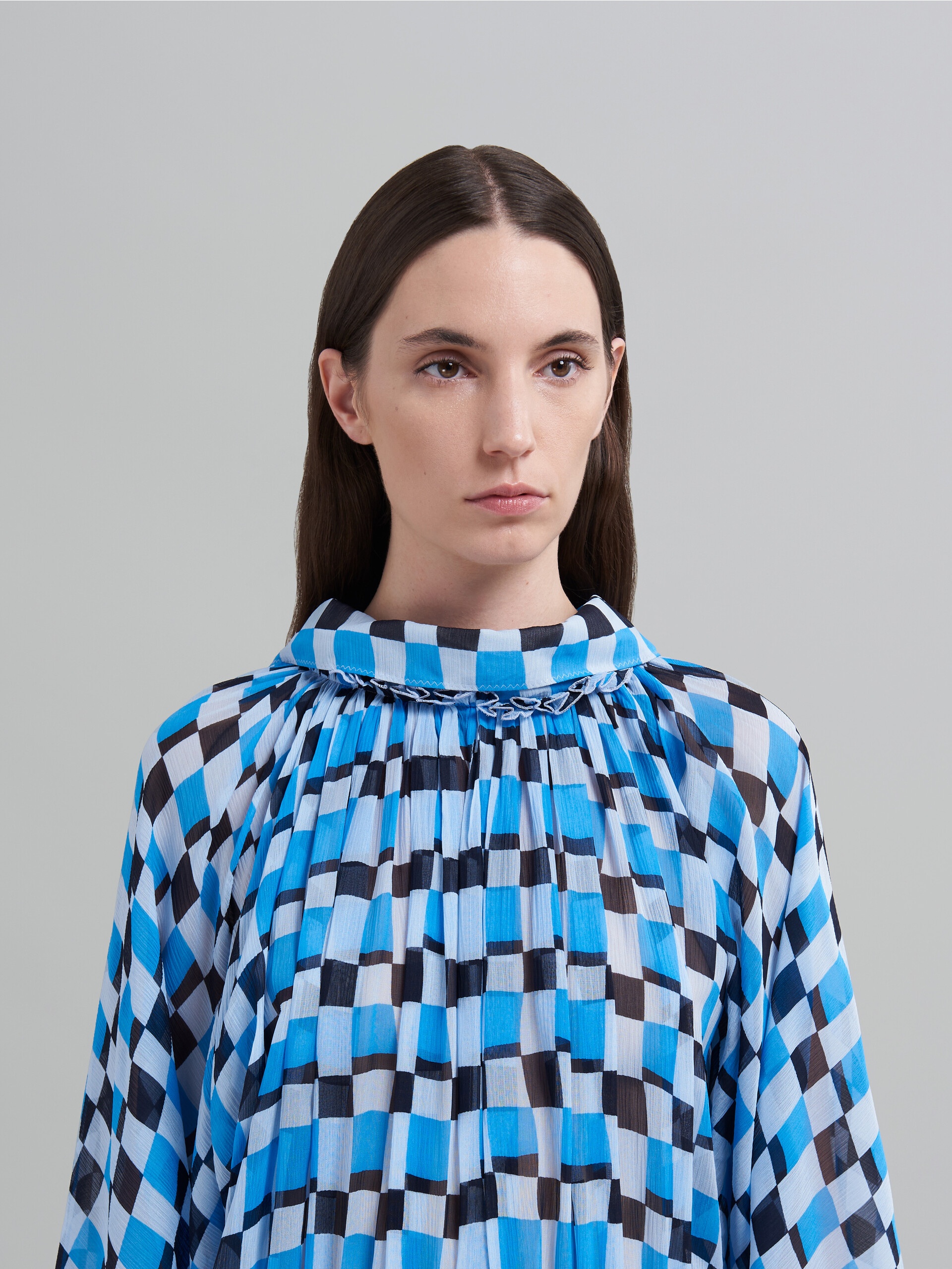 ICONIC DAMIER CREPON DRESS - 4