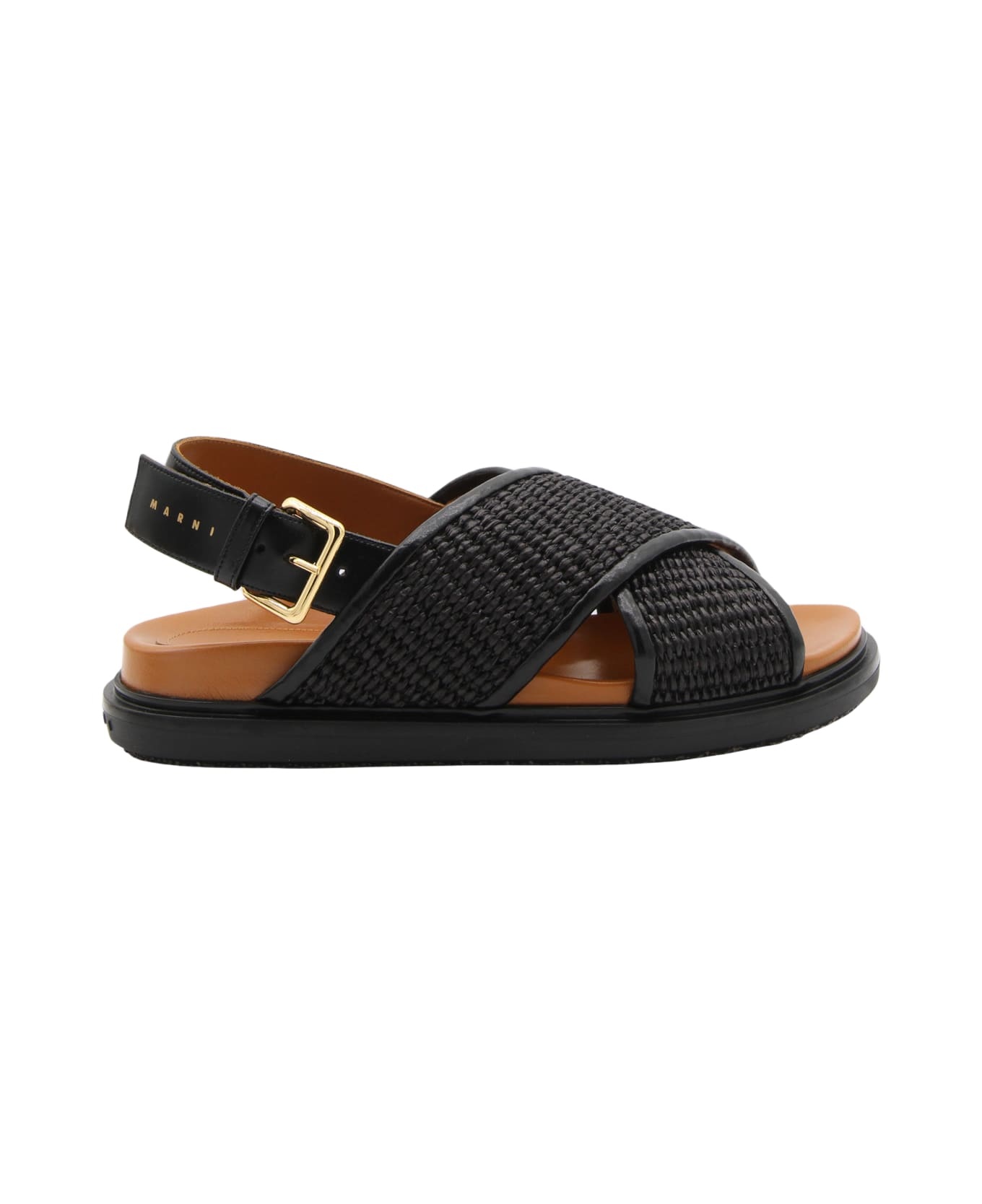 Black Cotton Fussbeet Sandals - 1