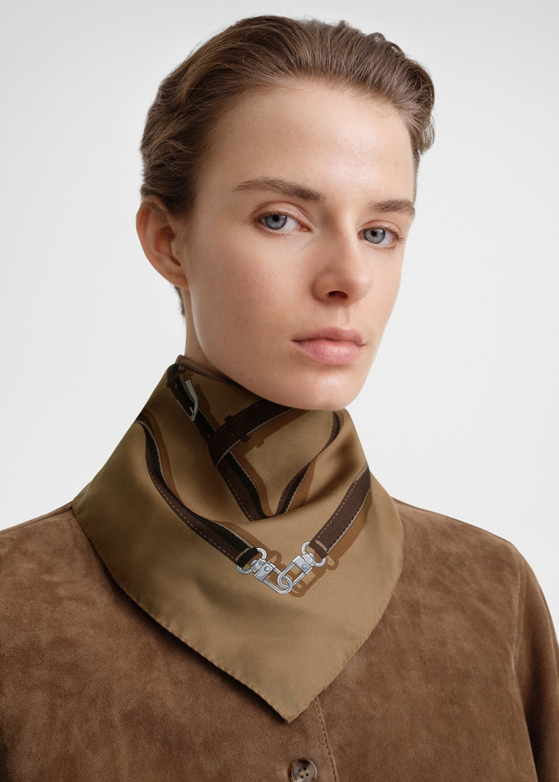 Clasp belt silk scarf biscuit 3