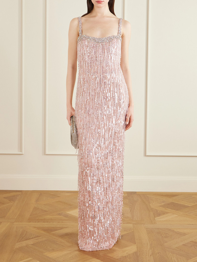 JENNY PACKHAM Fleur Crystal-embellished Sequined Tulle Gown outlook